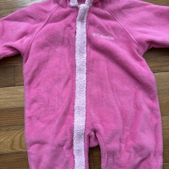 Columbia Pink Western Barlow Bunting Zip Hood Coverall Baby Girls 12M - Picture 4 of 6